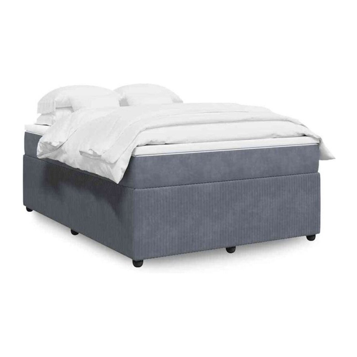 Vidaxl Boxspringbett mit Matratze aus Samt in Grau B/T/H: 160 x 200 cm - Bild 1