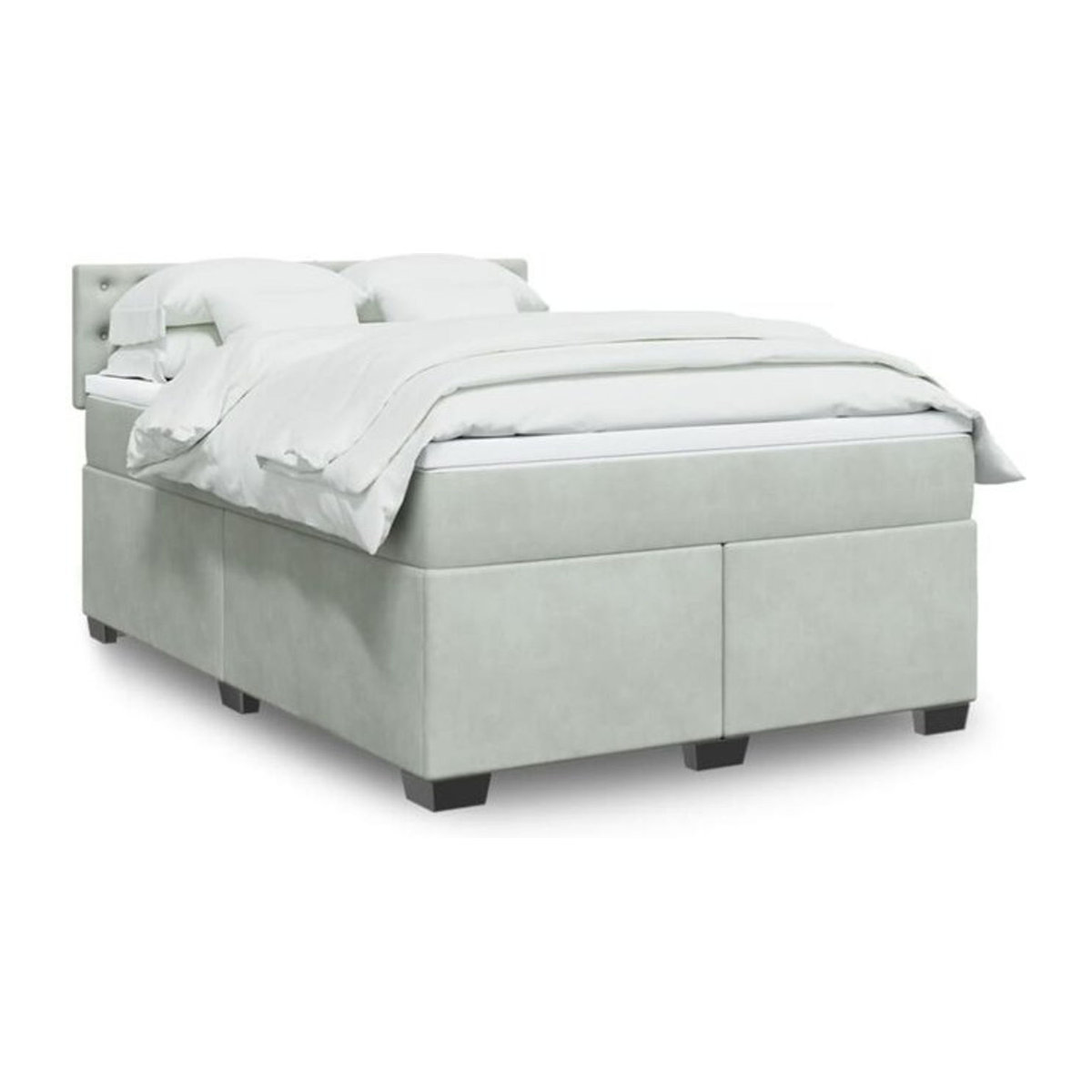 Vidaxl Boxspringbett mit Matratze aus Samt in Grau, B/T/H: 160 x 200 x 100,5 cm - Bild 1