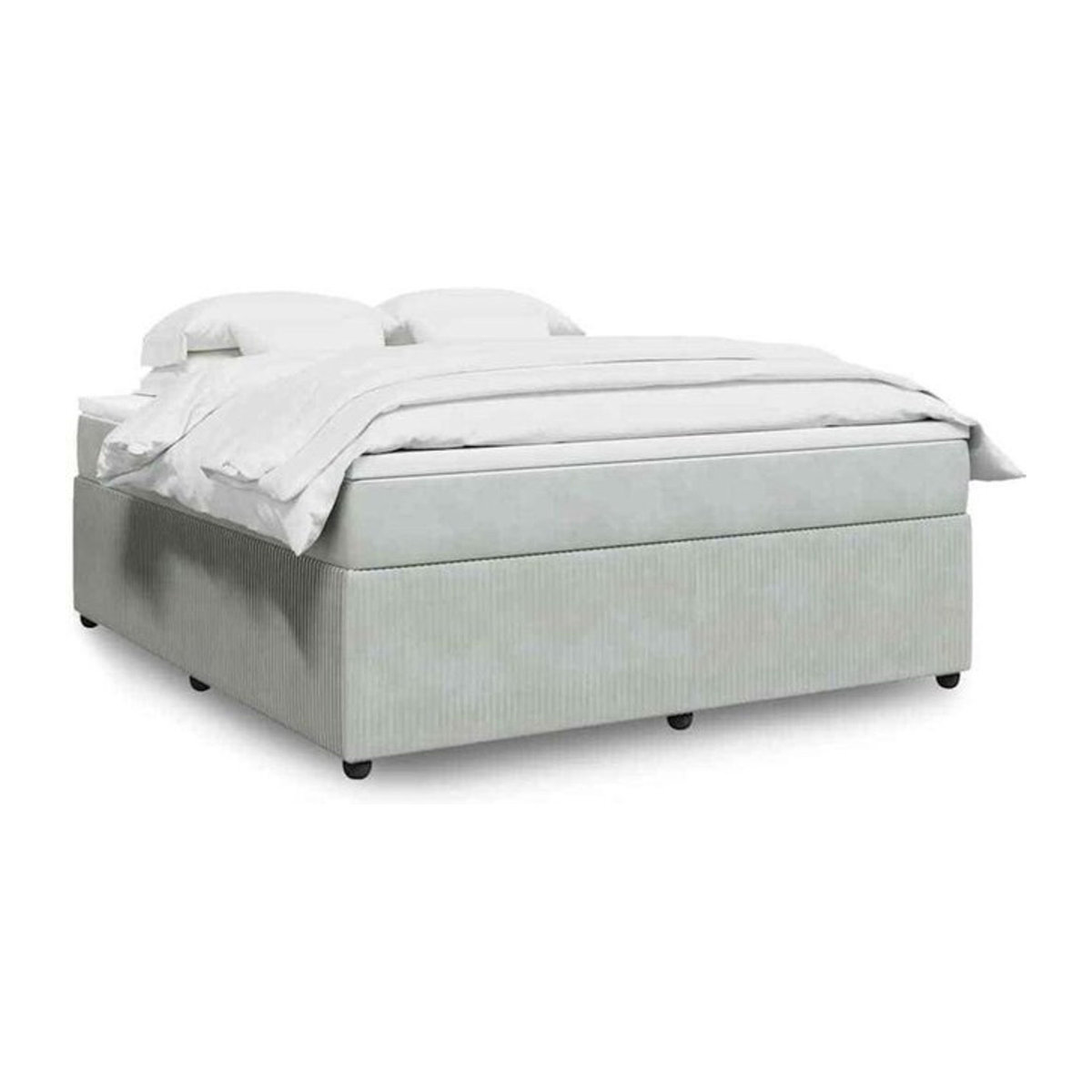 Vidaxl Boxspringbett mit Matratze aus Samt in Grau, B/T/H: 180 x 200 x 46 cm - Bild 1