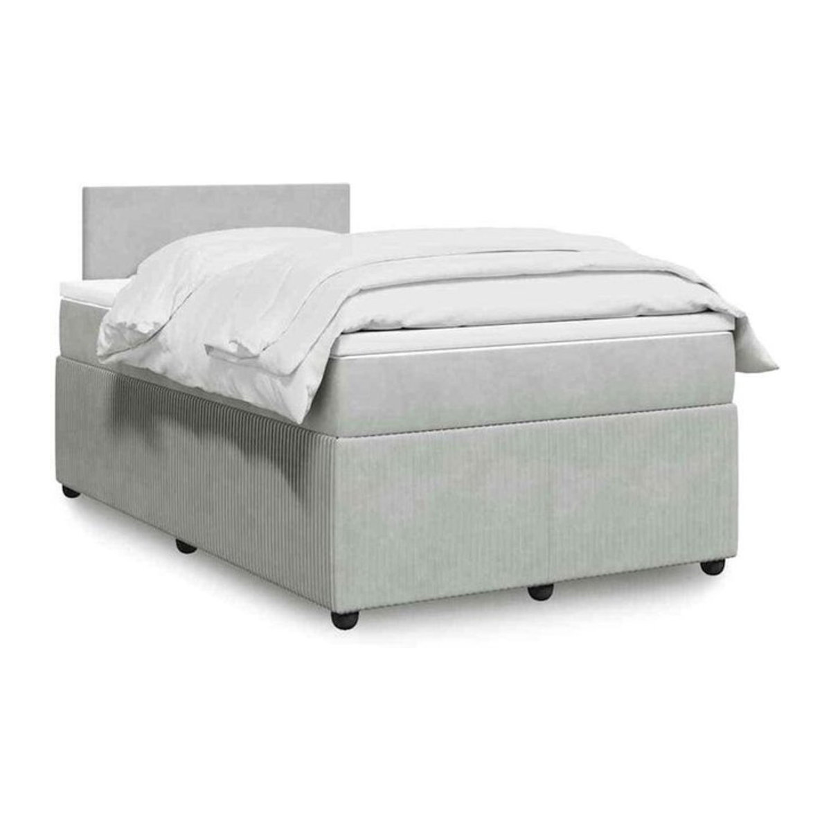 Vidaxl Boxspringbett mit Matratze aus Samt in Grau, B/T/H: 190 x 120 x 100,5 cm - Bild 1