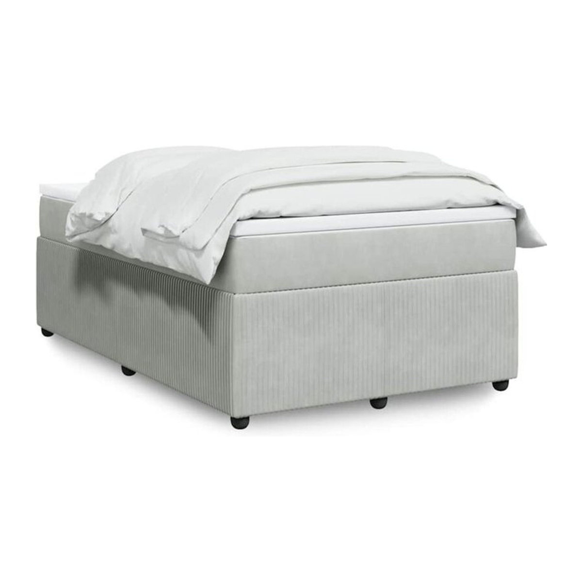 Vidaxl Boxspringbett mit Matratze aus Samt in Grau, B/T/H: 190 x 120 x 46 cm - Bild 1