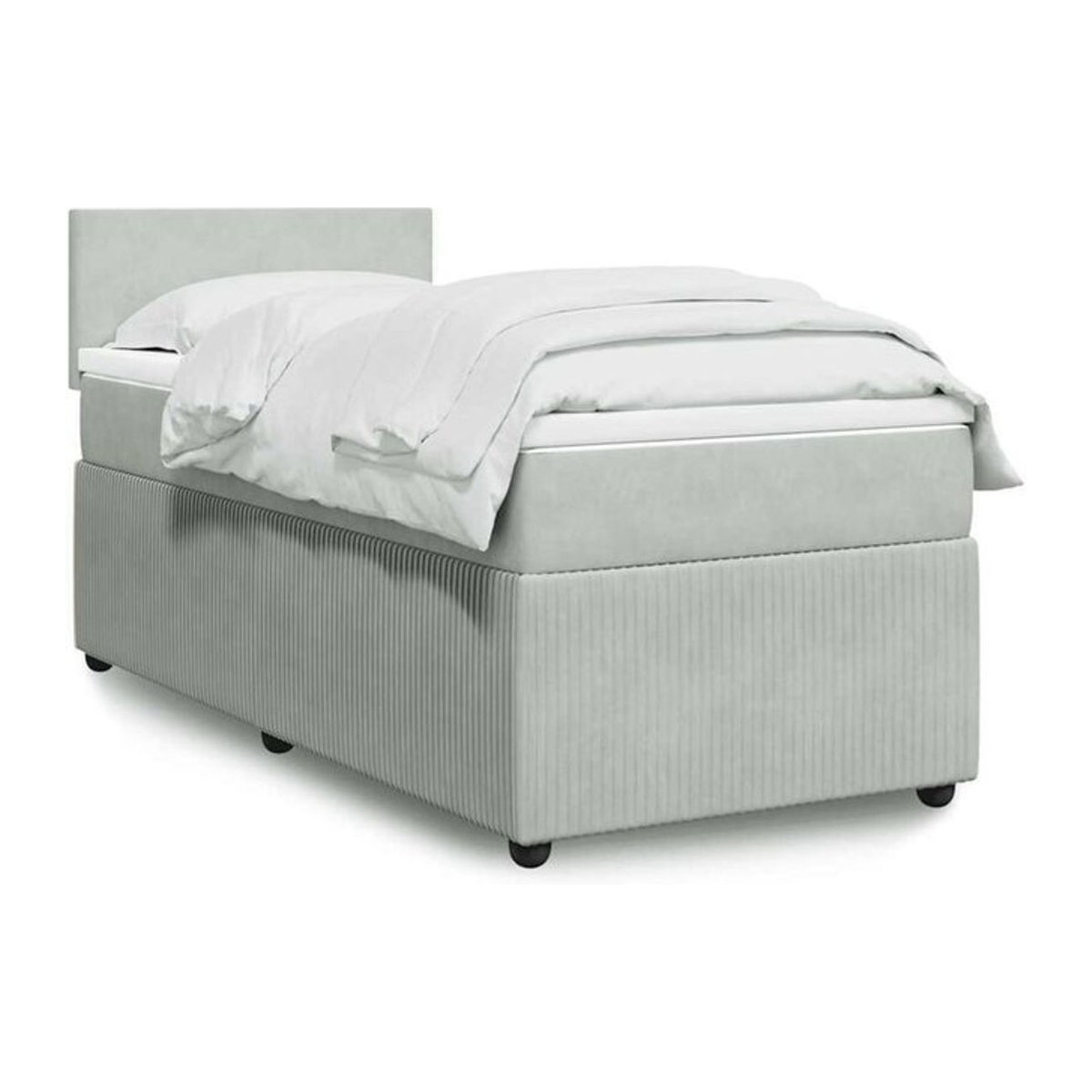 Vidaxl Boxspringbett mit Matratze aus Samt in Grau, B/T/H: 200 x 100 x 100,5 cm - Bild 1