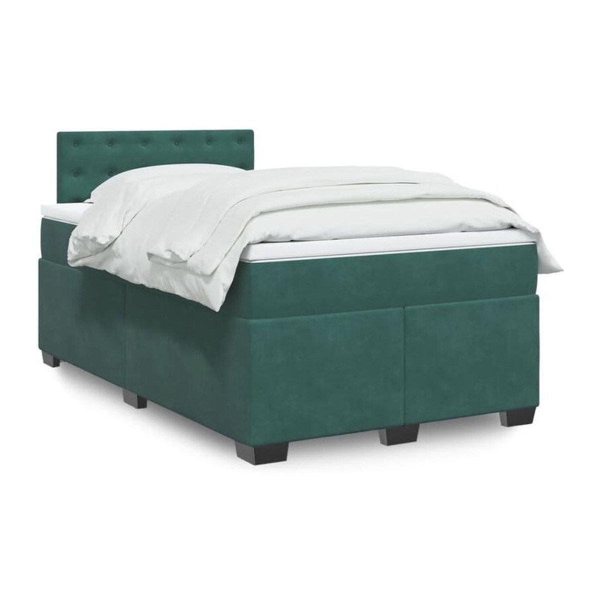 Vidaxl Boxspringbett mit Matratze aus Samt in Grün, B/T/H: 120 x 200 x 100,5 cm - Bild 1