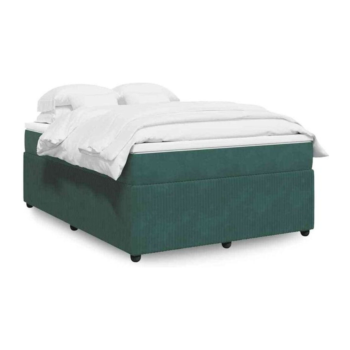 Vidaxl Boxspringbett mit Matratze aus Samt in Grün, B/T/H: 160 x 200 x 46 cm - Bild 1