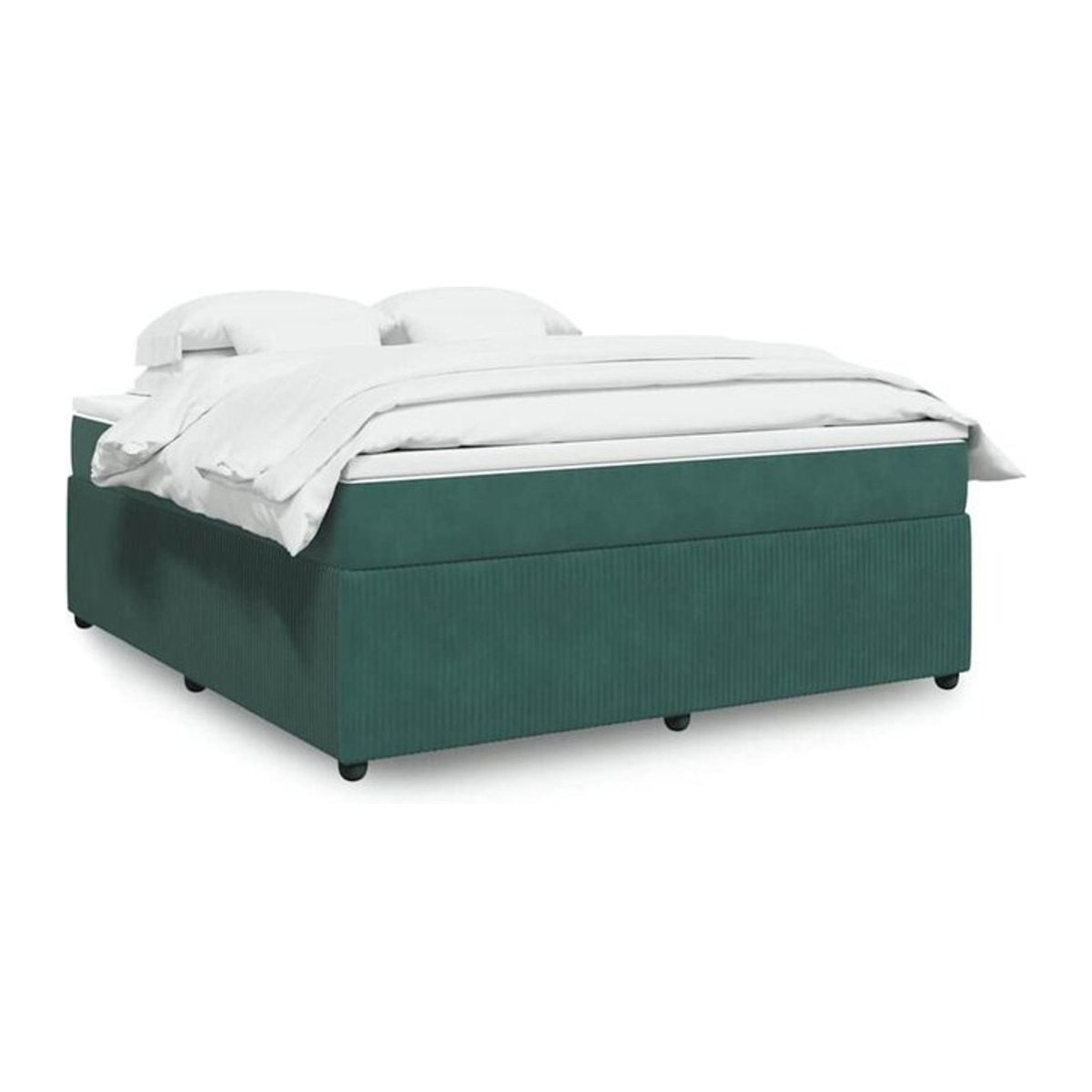 Vidaxl Boxspringbett mit Matratze aus Samt in Grün, B/T/H: 180 x 200 cm - Bild 1