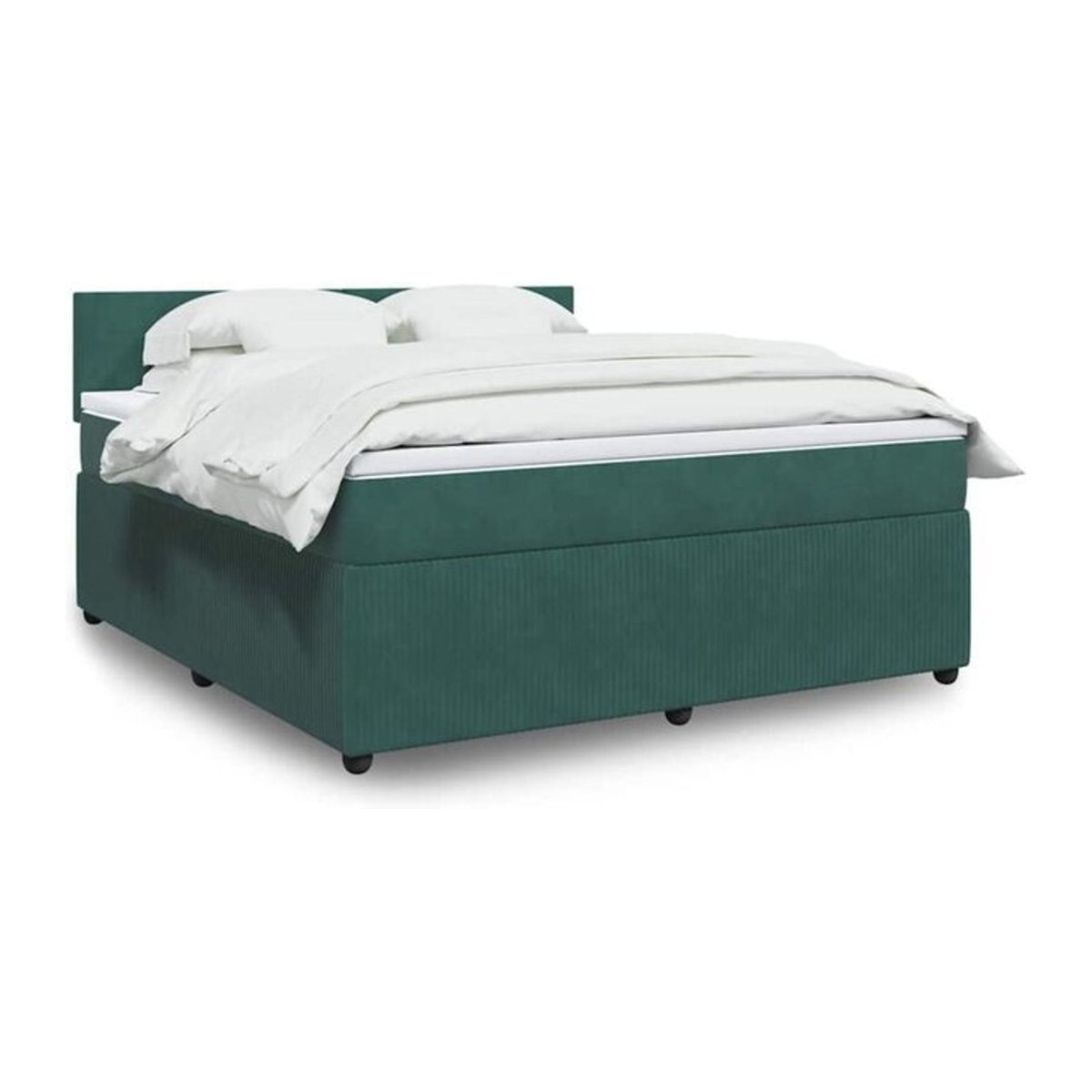 vidaxl Boxspringbett mit Matratze aus Samt in Grün, B/T/H: 180 x 200 x 100,5 cm - Bild 1