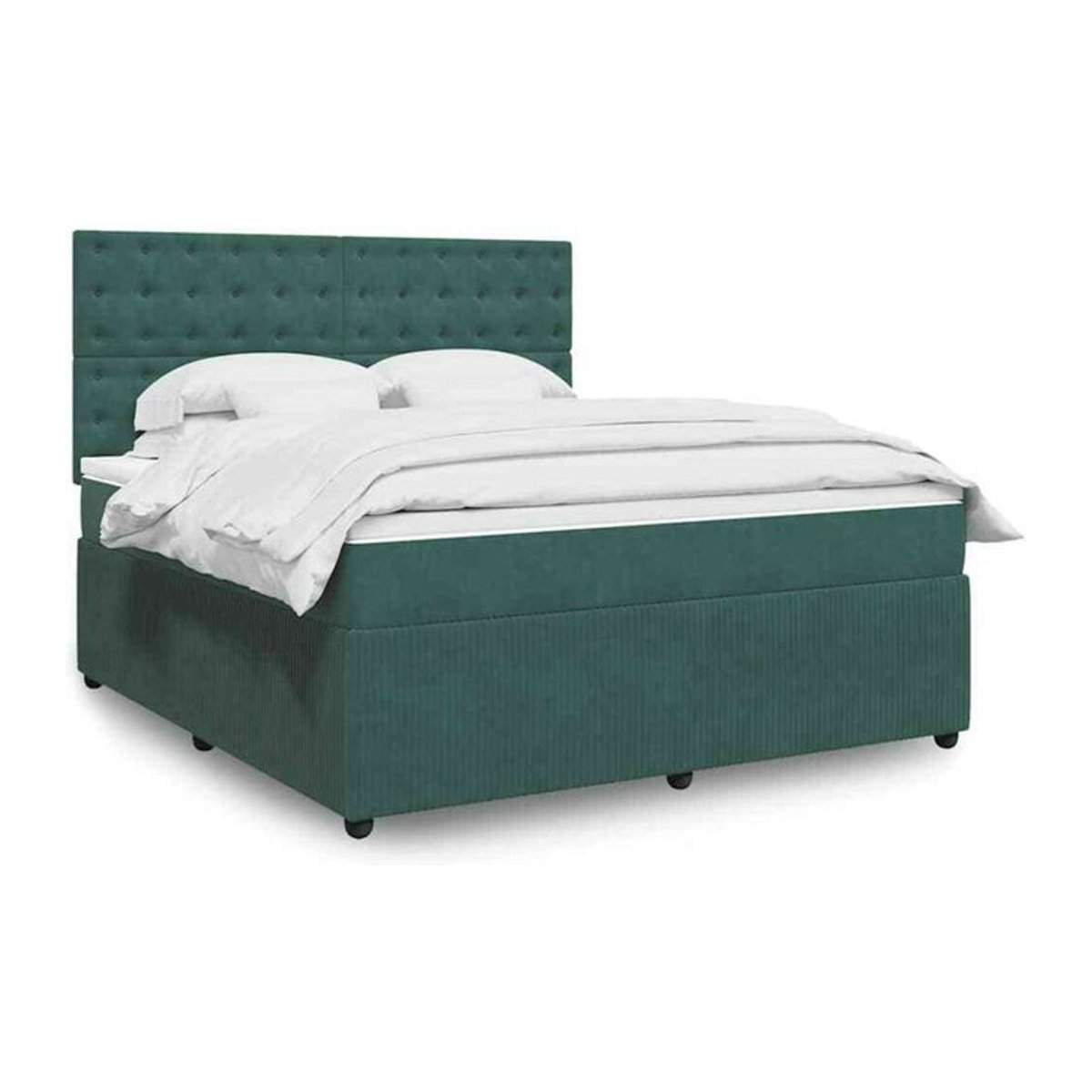 Vidaxl Boxspringbett mit Matratze aus Samt in Grün, B/T/H: 180 x 200 x 150,5 cm - Bild 1