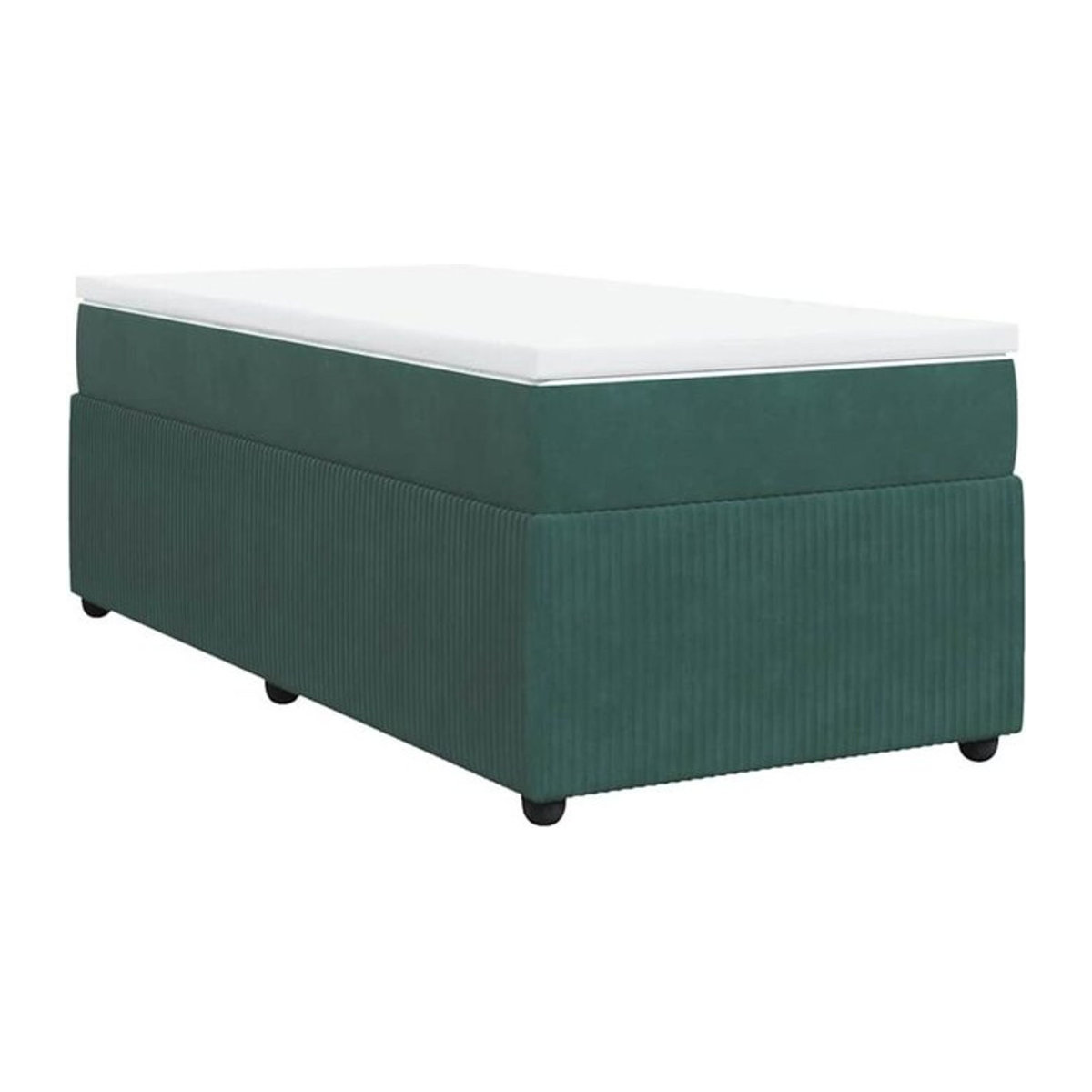 Vidaxl Boxspringbett mit Matratze aus Samt in Grün, B/T/H: 90 x 190 cm - Bild 1