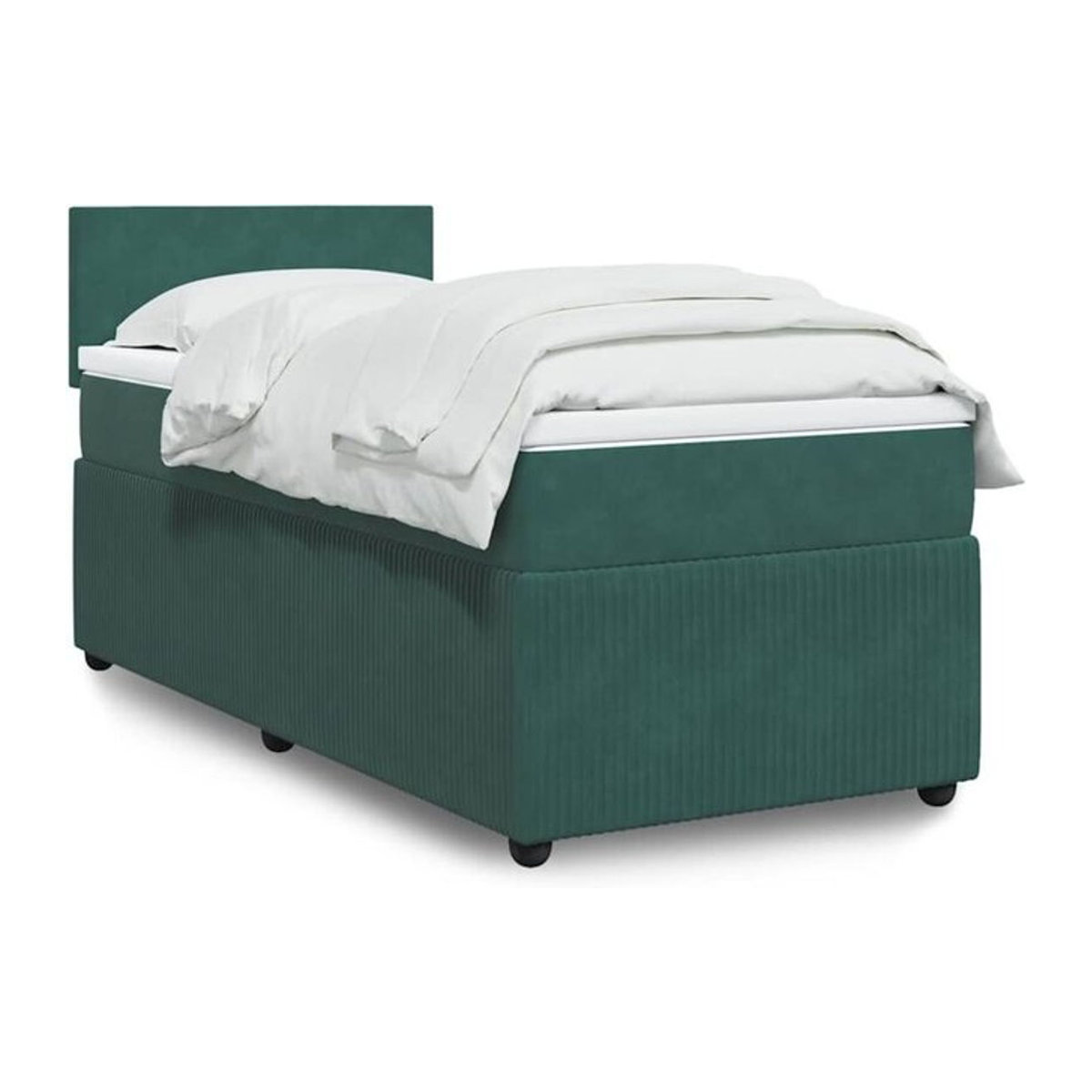 Vidaxl Boxspringbett mit Matratze aus Samt in Grün, B/T/H: 90 x 190 x 100,5 cm - Bild 1