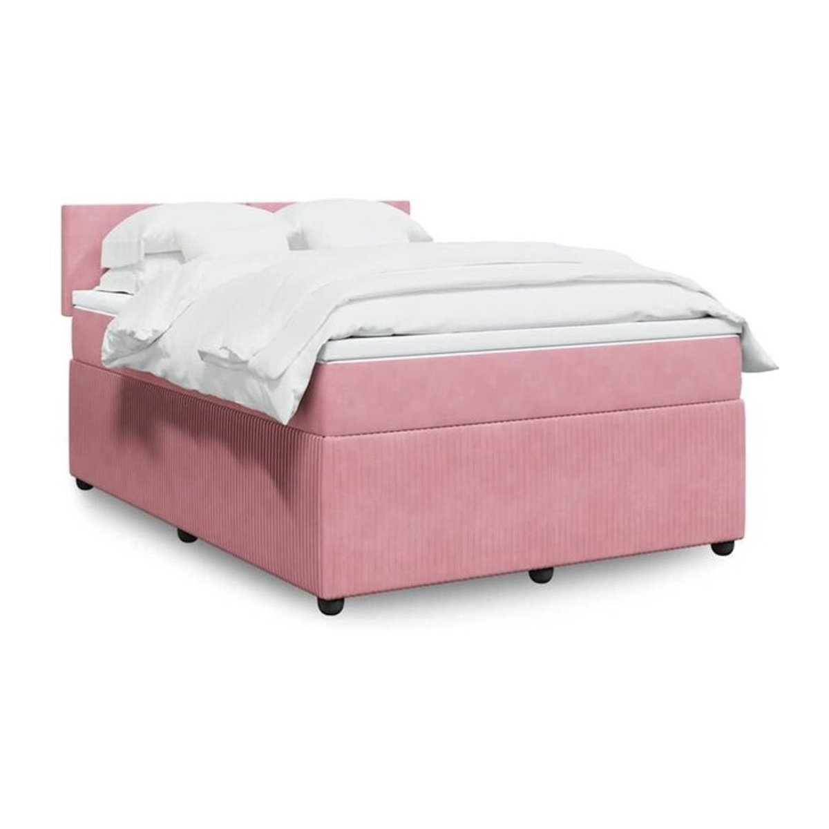 Vidaxl Boxspringbett mit Matratze aus Samt in Rosa, Modernes Polsterbett B/T: 160 x 200 cm - Bild 1