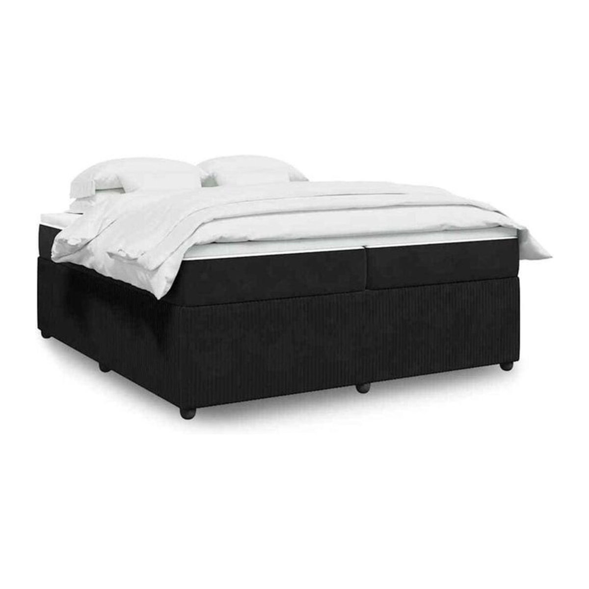 Vidaxl Boxspringbett mit Matratze aus Samt in Schwarz B/T: 200 x 200 cm - Bild 1