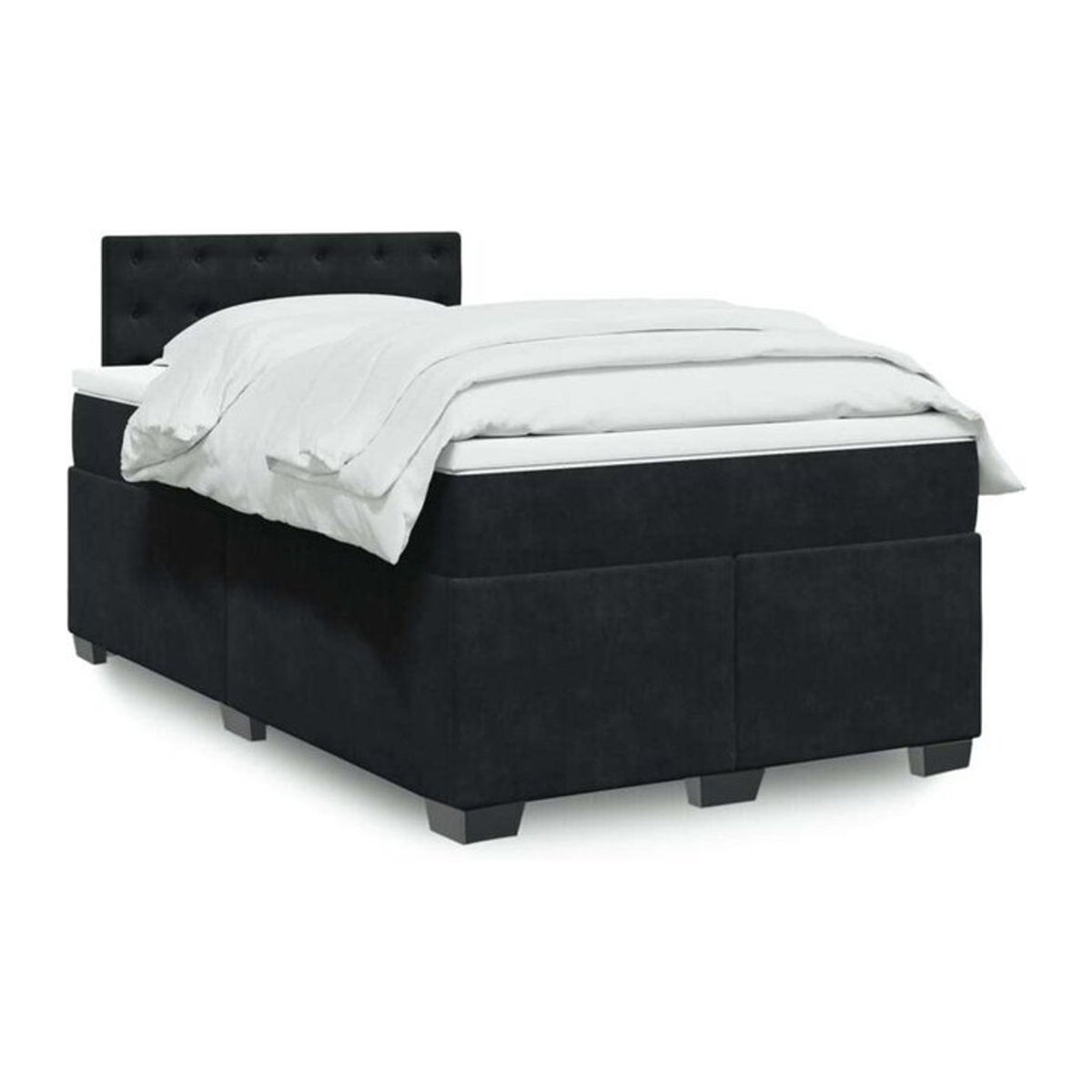 vidaxl Boxspringbett mit Matratze aus Samt in Schwarz B/T/H: 120 x 190 x 100,5 cm - Bild 1