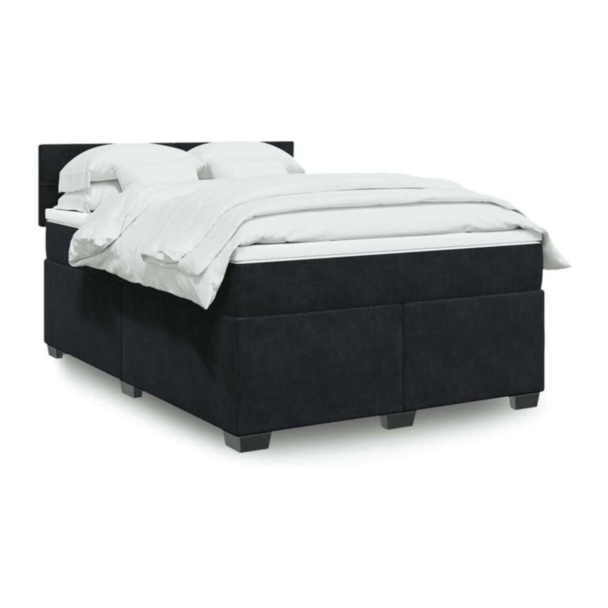 Vidaxl Boxspringbett mit Matratze aus Samt in Schwarz B/T/H: 140 x 200 cm - Bild 1