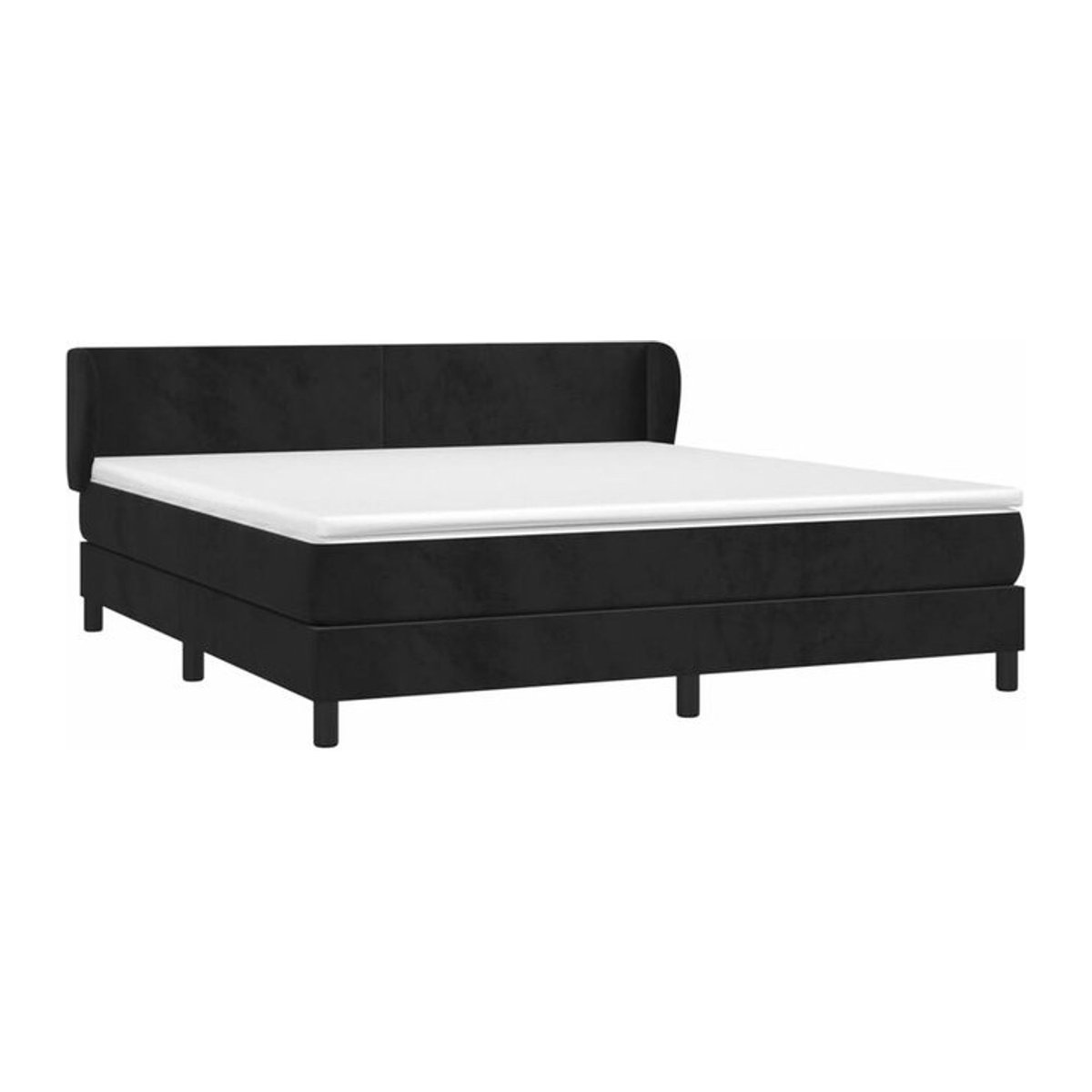 Vidaxl Boxspringbett mit Matratze aus Samt in Schwarz, B/T/H: 180 x 200 cm - Bild 1