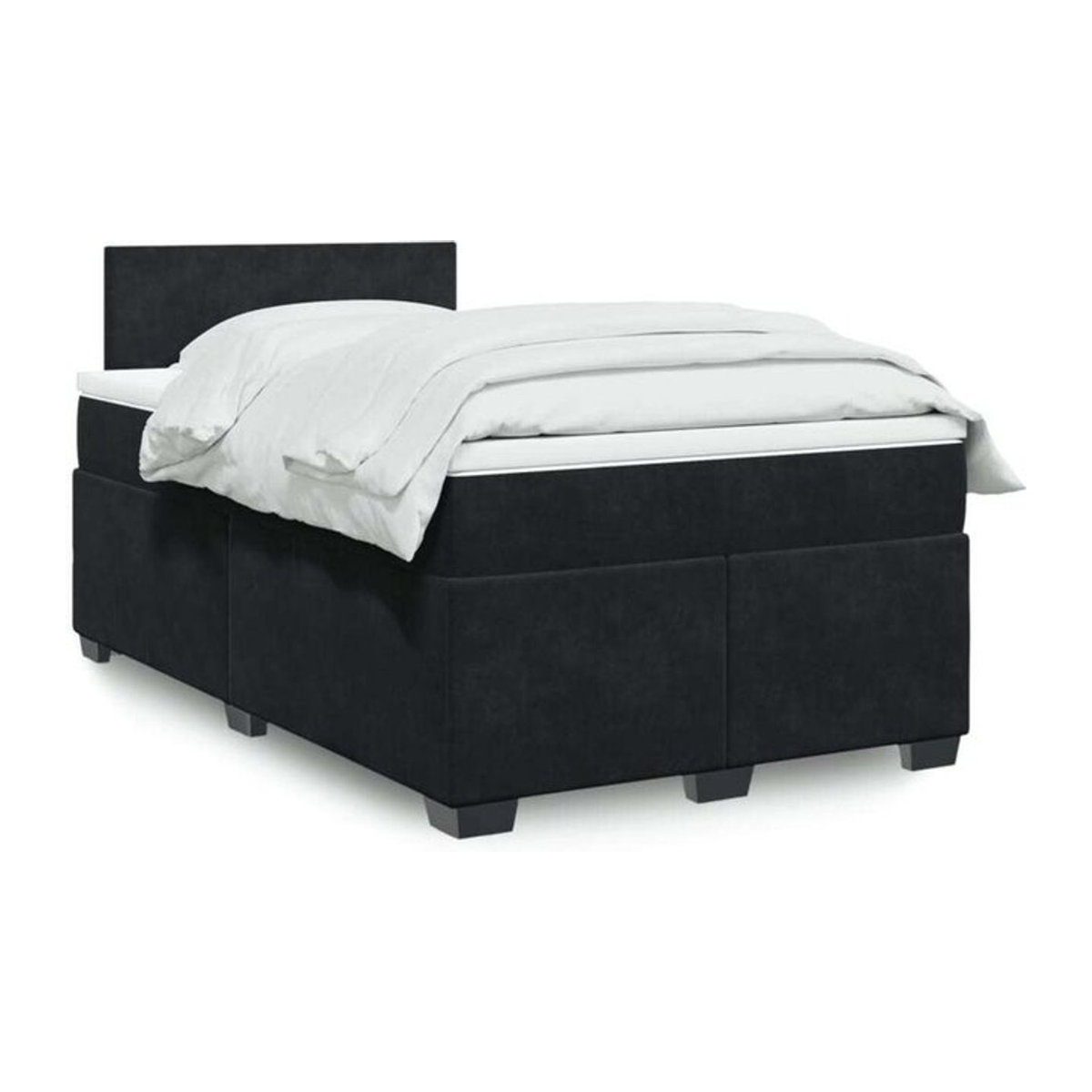 vidaxl Boxspringbett mit Matratze aus Samt in Schwarz, B/T/H: 190 x 120 x 100,5 cm - Bild 1