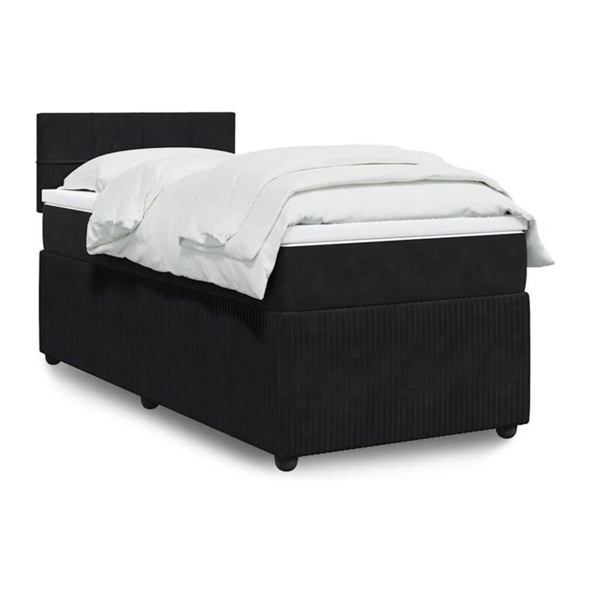 Vidaxl Boxspringbett mit Matratze aus Samt in Schwarz, B/T/H: 200 x 100 x 100,5 cm - Bild 1