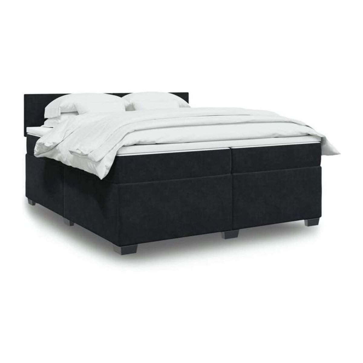 Vidaxl Boxspringbett mit Matratze aus Samt in Schwarz B/T/H: 200 x 200 x 100,5 cm - Bild 1