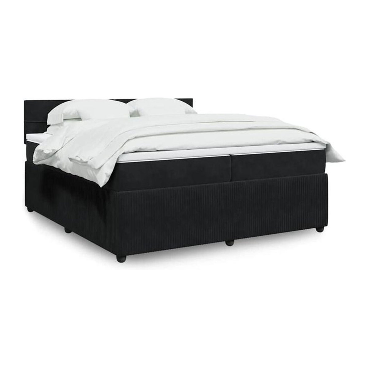 Vidaxl Boxspringbett mit Matratze aus Samt in Schwarz B/T/H: 200 x 200 x 100,5 cm - Bild 1