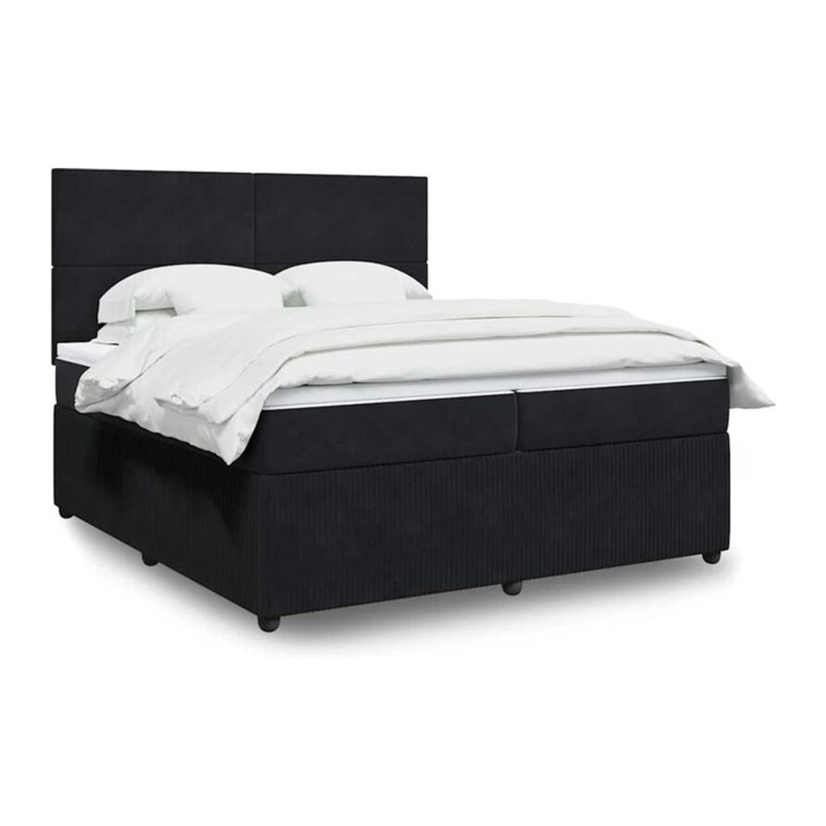 Vidaxl Boxspringbett mit Matratze aus Samt in Schwarz B/T/H: 200 x 200 x 140,5 cm - Bild 1