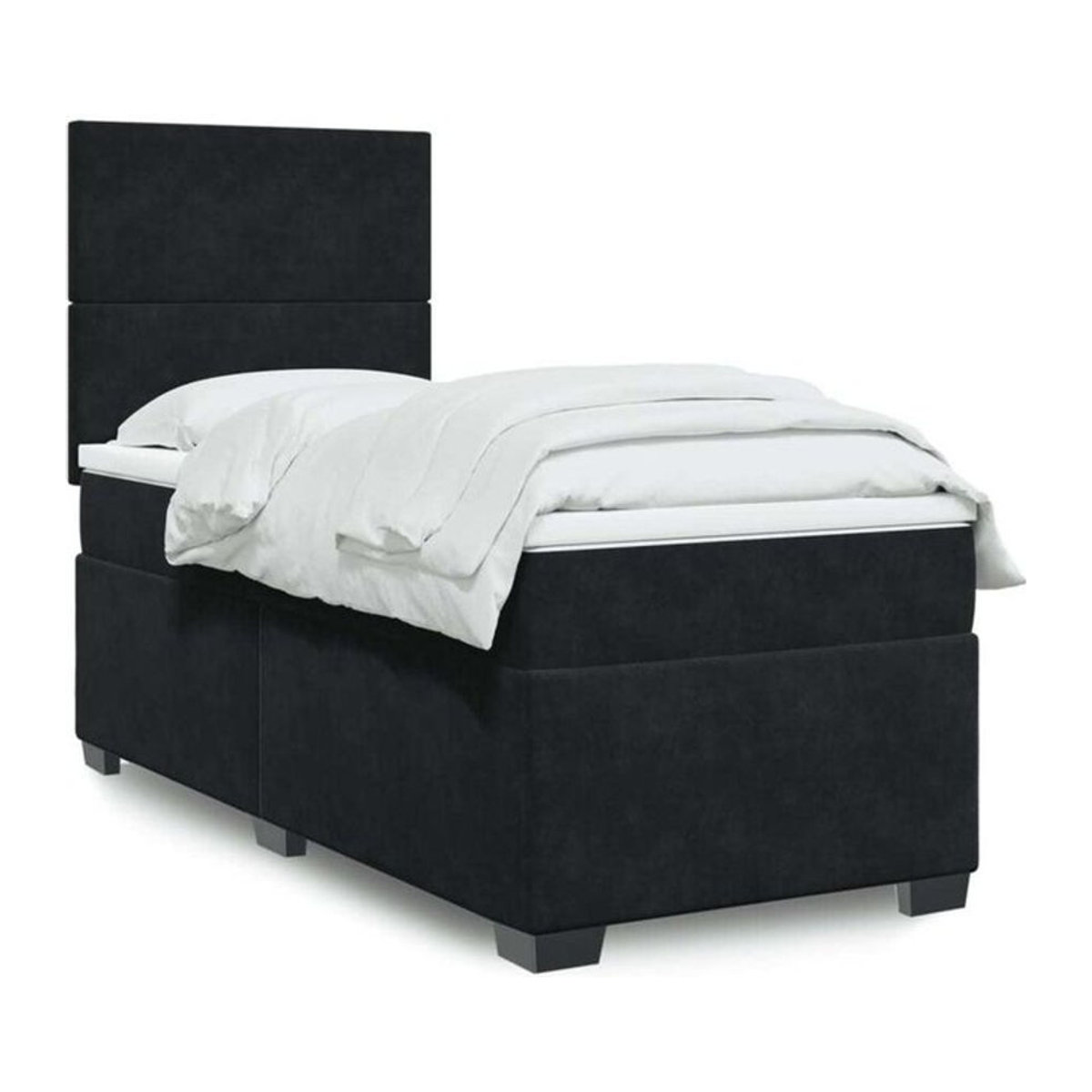Vidaxl Boxspringbett mit Matratze aus Samt in Schwarz B/T/H: 80 x 200 x 150,5 cm - Bild 1