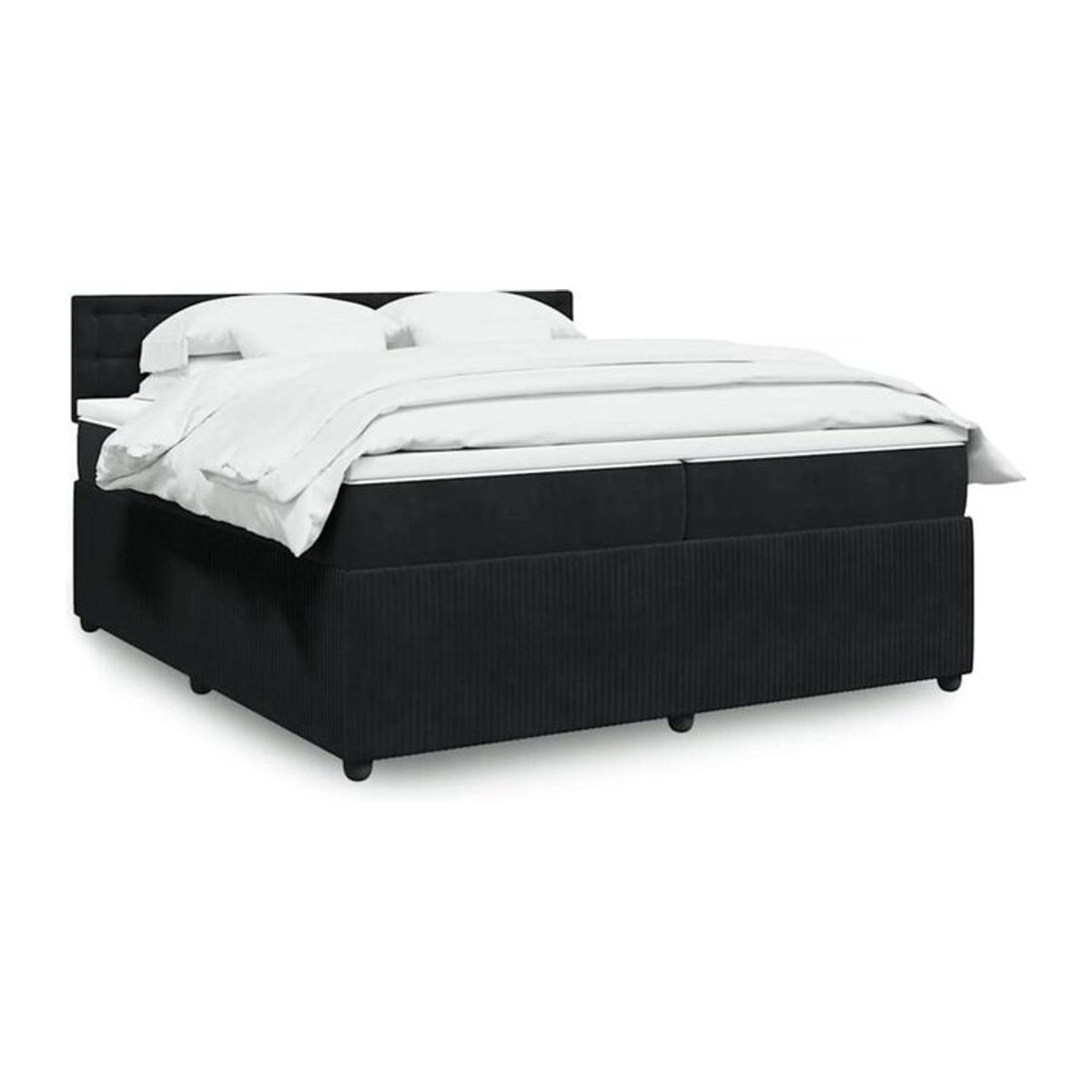 Vidaxl Boxspringbett mit Matratze aus Samt in Schwarz, Modernes Design, B/T/H: 200 x 200 x 100,5 cm - Bild 1