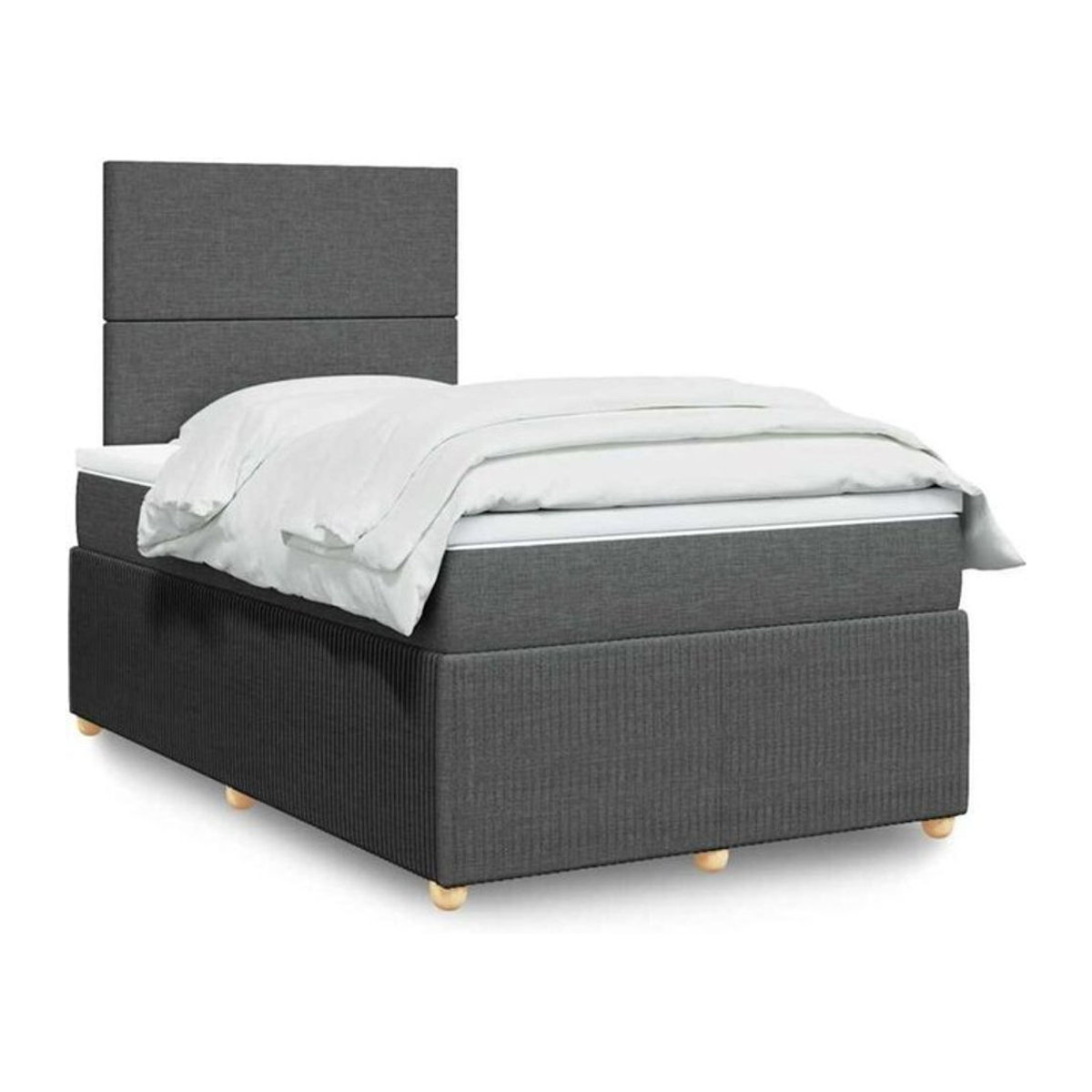 Vidaxl Boxspringbett mit Matratze aus Stoff in Anthrazit B/T/H: 120 x 190 x 150,5 cm - Bild 1
