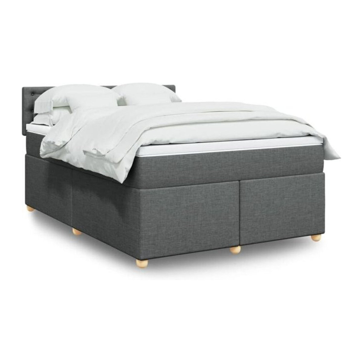 vidaxl Boxspringbett mit Matratze aus Stoff in Anthrazit B/T/H: 160 x 200 x 100,5 cm - Bild 1