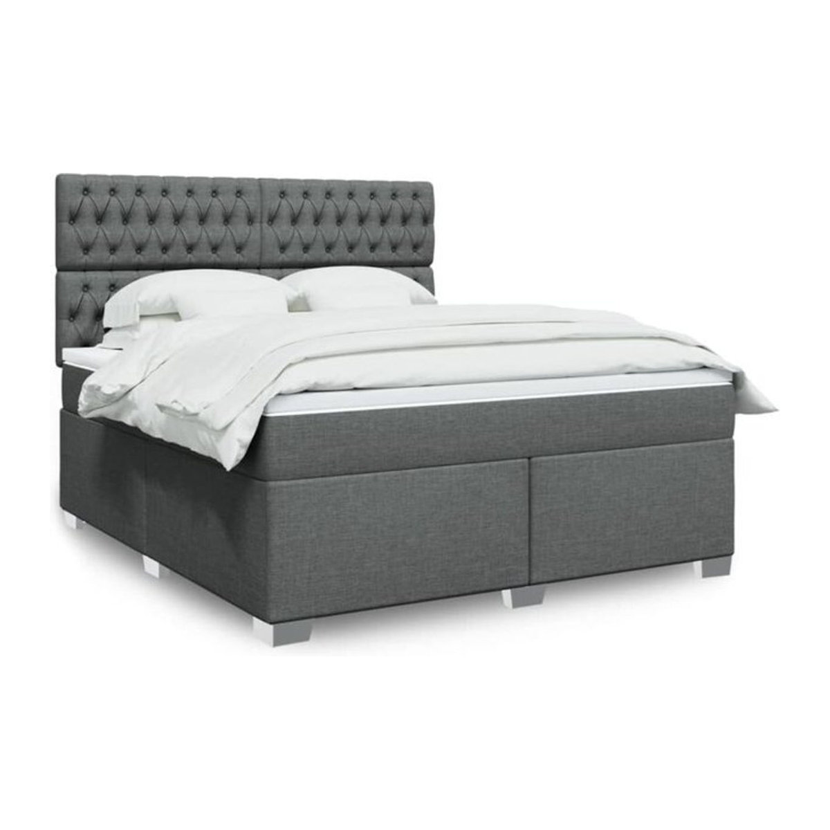 Vidaxl Boxspringbett mit Matratze aus Stoff in Anthrazit B/T/H: 180 x 200 x 140,5 cm - Bild 1