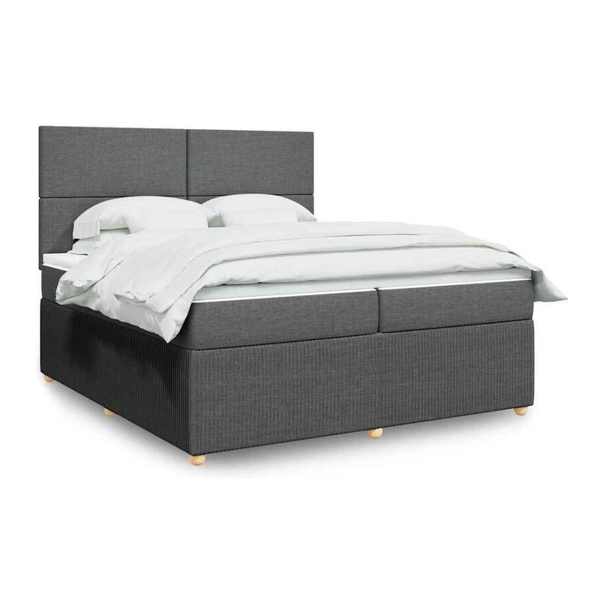 Vidaxl Boxspringbett mit Matratze aus Stoff in Anthrazit B/T/H: 200 x 200 x 150,5 cm - Bild 1