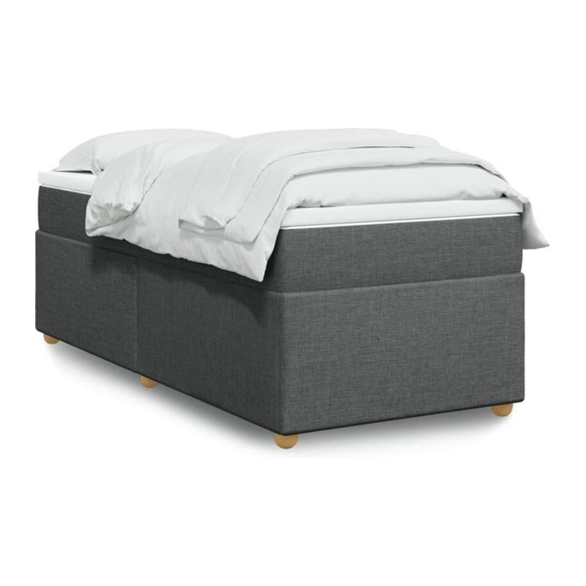 Vidaxl Boxspringbett mit Matratze aus Stoff in Anthrazit B/T/H: 90 x 200 cm - Bild 1