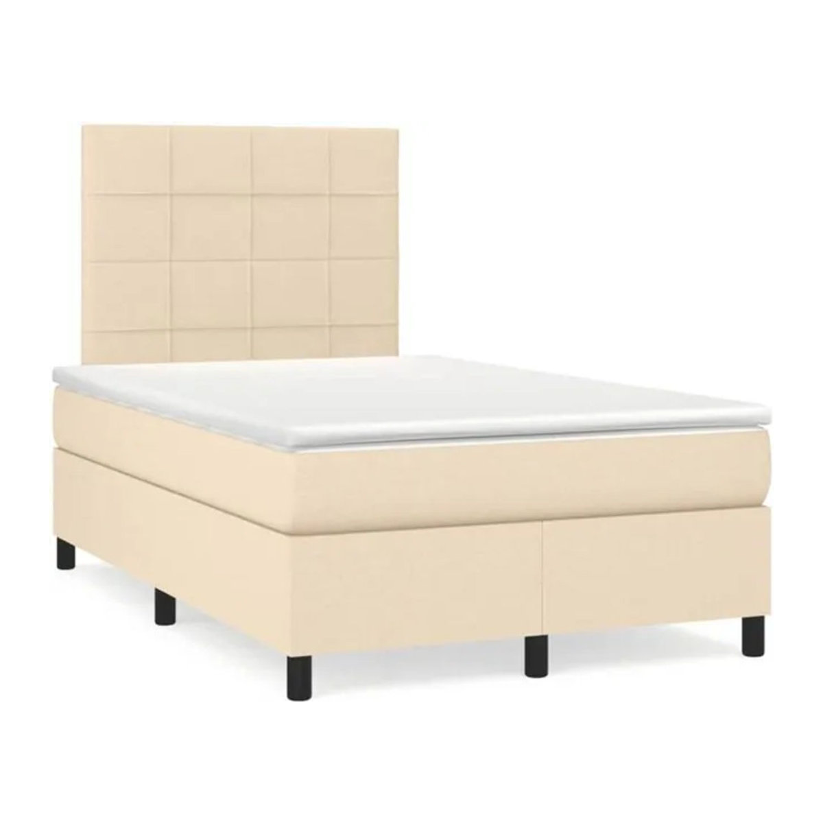 vidaxl Boxspringbett mit Matratze aus Stoff in Beige, B/T/H: 190 x 120 x 123 cm - Bild 1