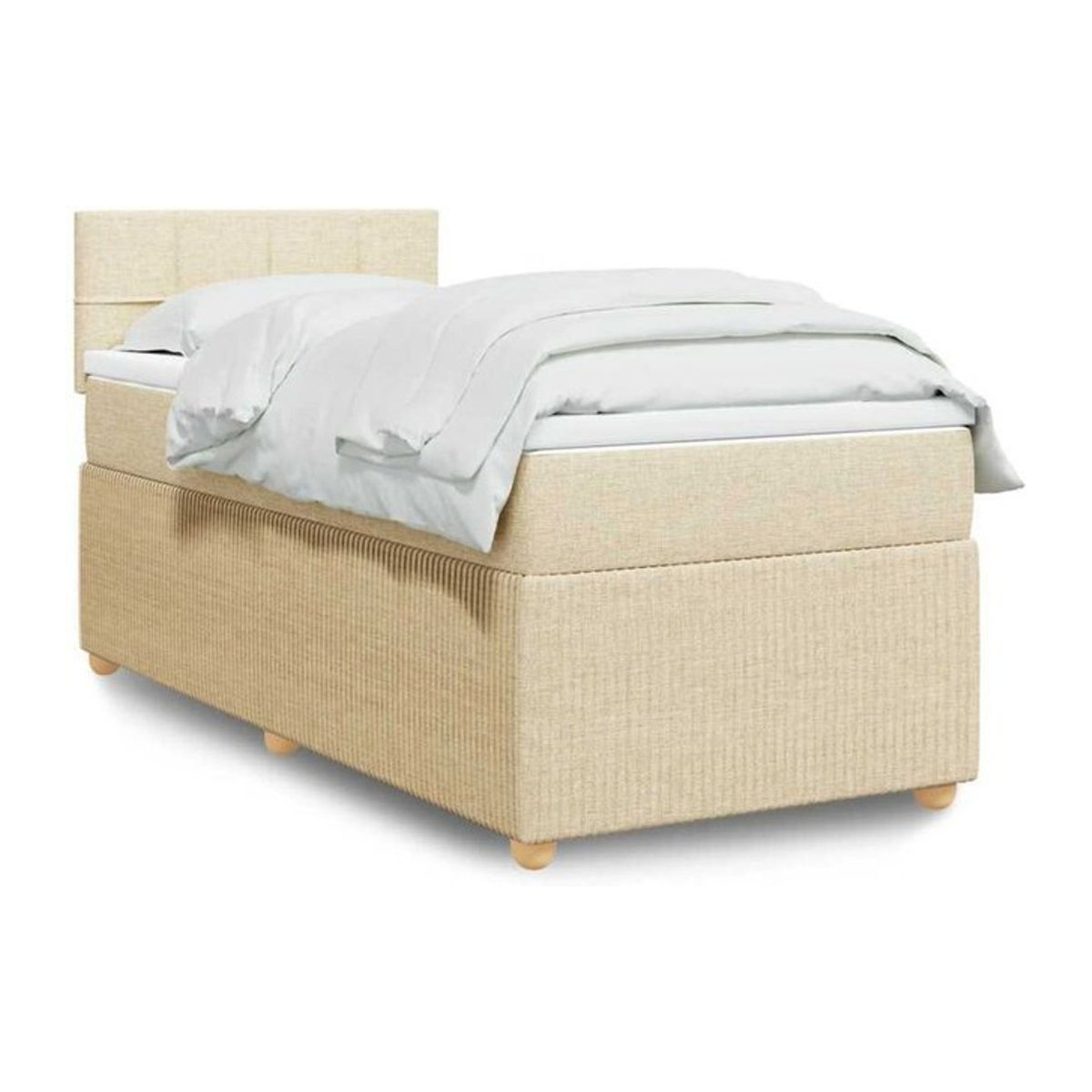 vidaxl Boxspringbett mit Matratze aus Stoff in Beige, B/T/H: 200 x 100 x 100,5 cm - Bild 1