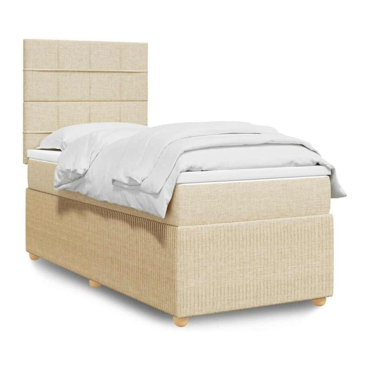 vidaxl Boxspringbett mit Matratze aus Stoff in Beige, B/T/H: 200 x 100 x 140,5 cm - Bild 1