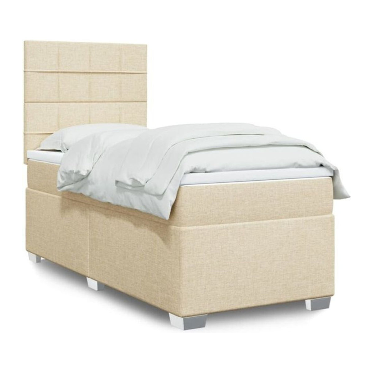 vidaxl Boxspringbett mit Matratze aus Stoff in Beige B/T/H: 200 x 100 x 150,5 cm - Bild 1