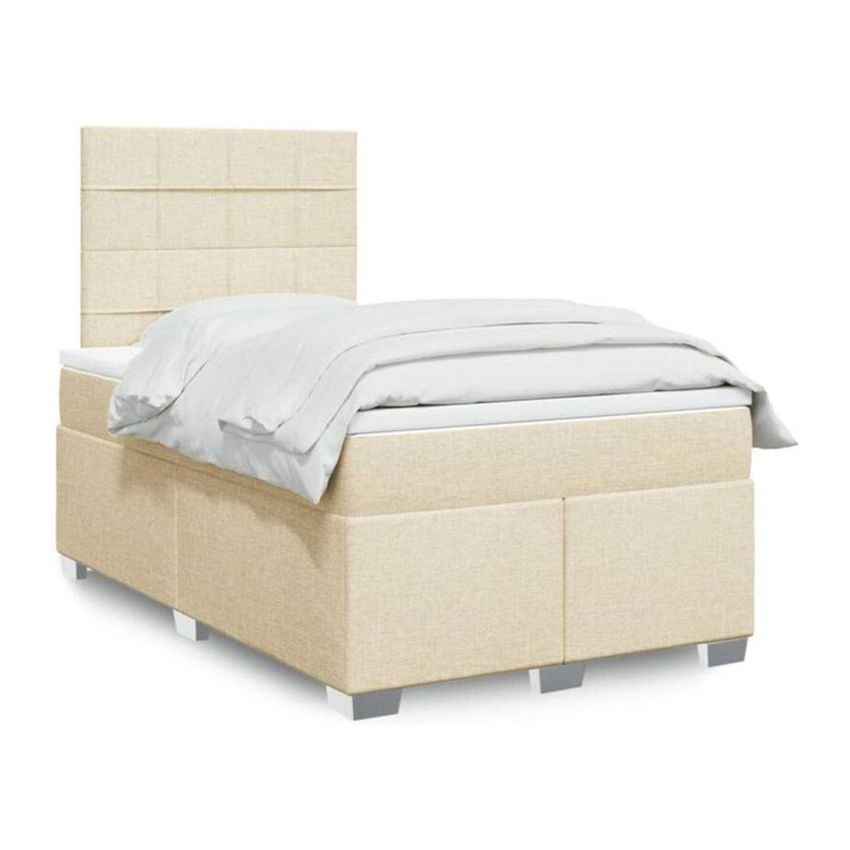 vidaxl Boxspringbett mit Matratze aus Stoff in Beige, B/T/H: 200 x 120 x 31 cm (ca.) - Bild 1