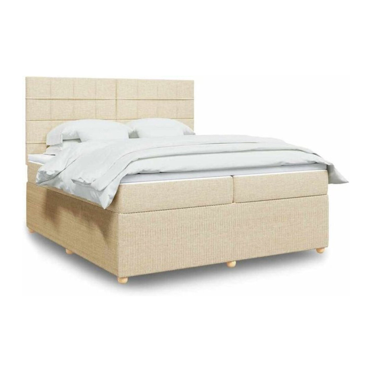 vidaxl Boxspringbett mit Matratze aus Stoff in Beige B/T/H: 200 x 140,5 x 200 cm - Bild 1