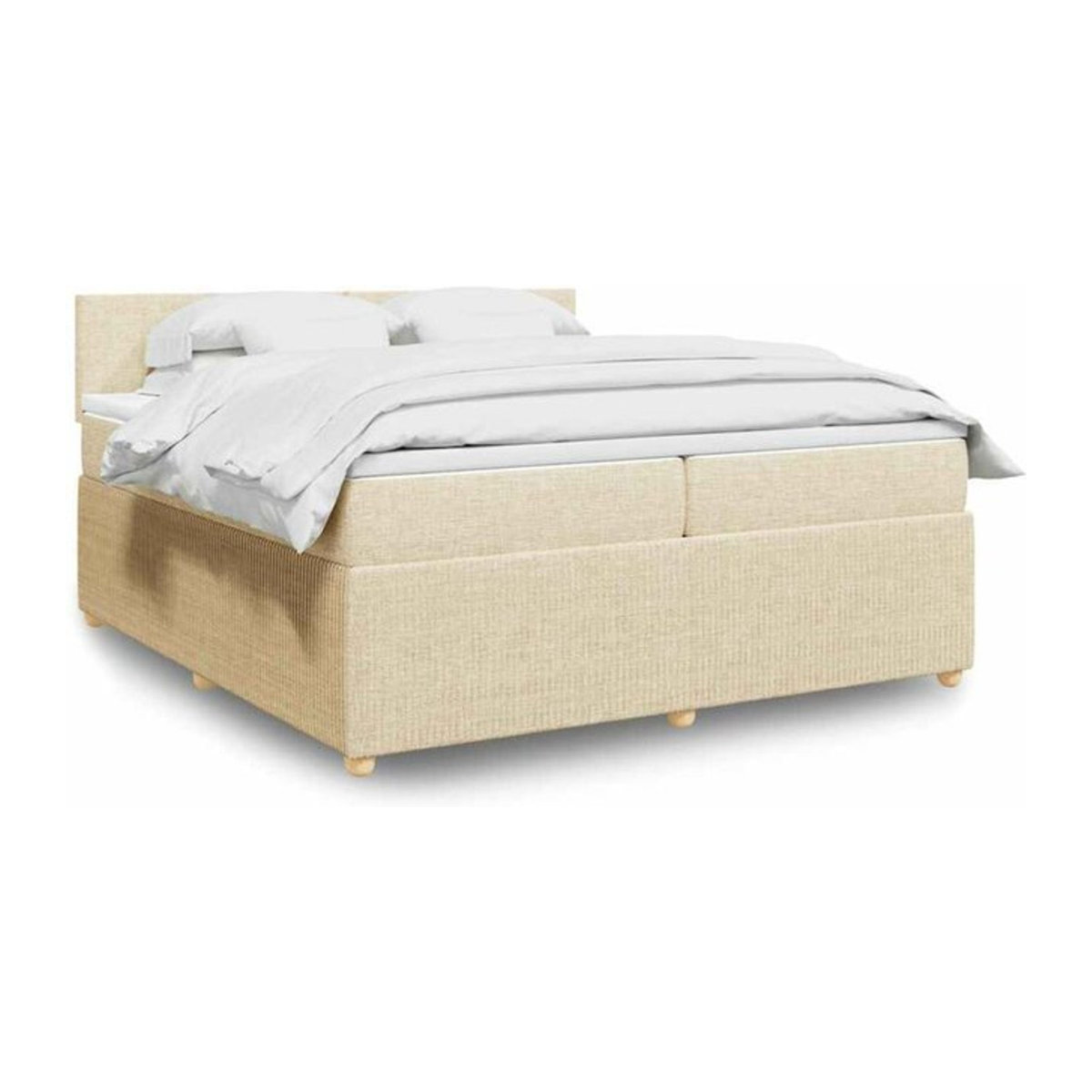 vidaxl Boxspringbett mit Matratze aus Stoff in Beige B/T/H: 200 x 200 x 100,5 cm - Bild 1