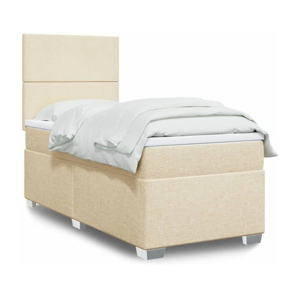 vidaxl Boxspringbett mit Matratze aus Stoff in Beige, B/T/H: 80 x 200 x 140,5 cm - Bild 1