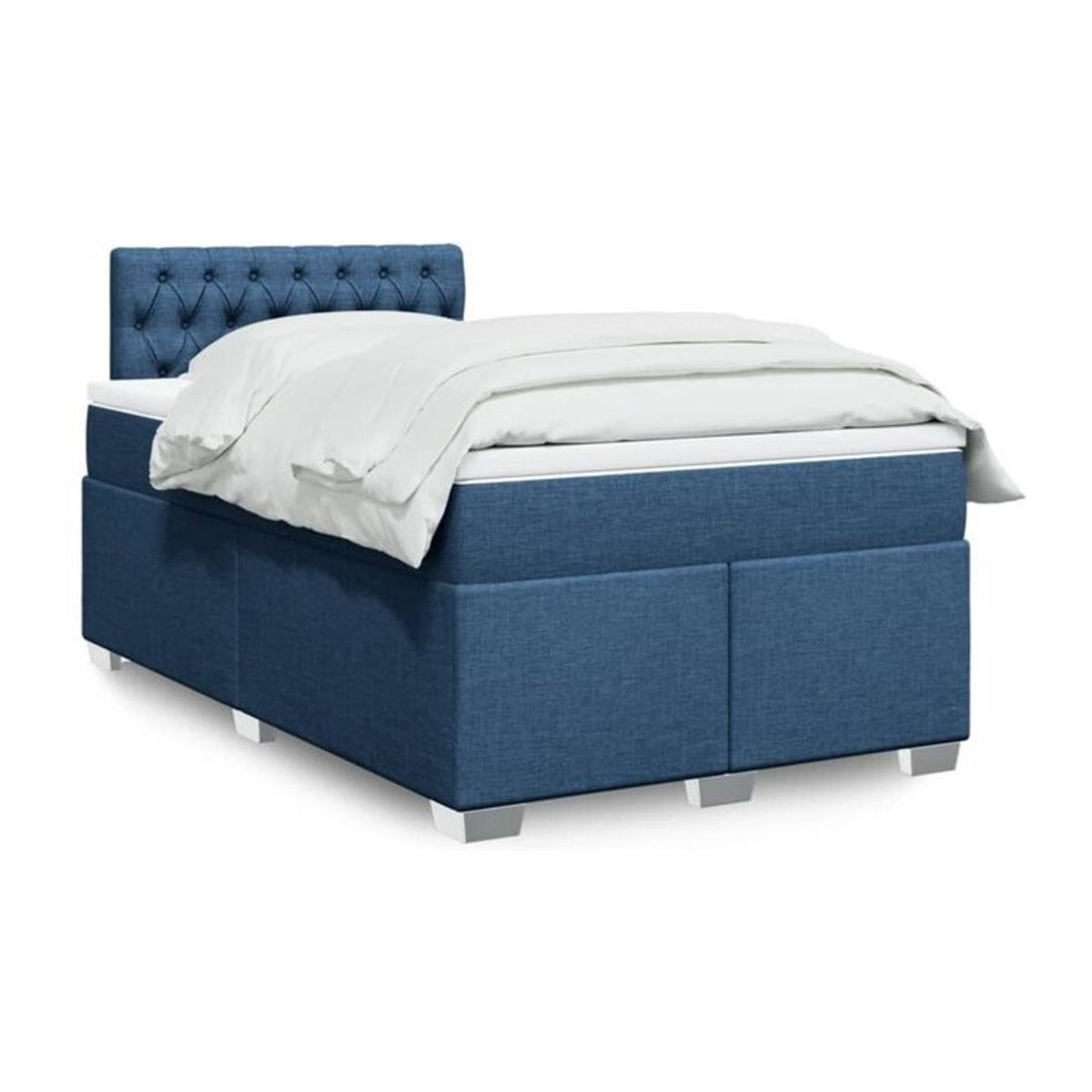 Vidaxl Boxspringbett mit Matratze aus Stoff in Blau, B/T/H: 120 x 190 x 100,5 cm - Bild 1