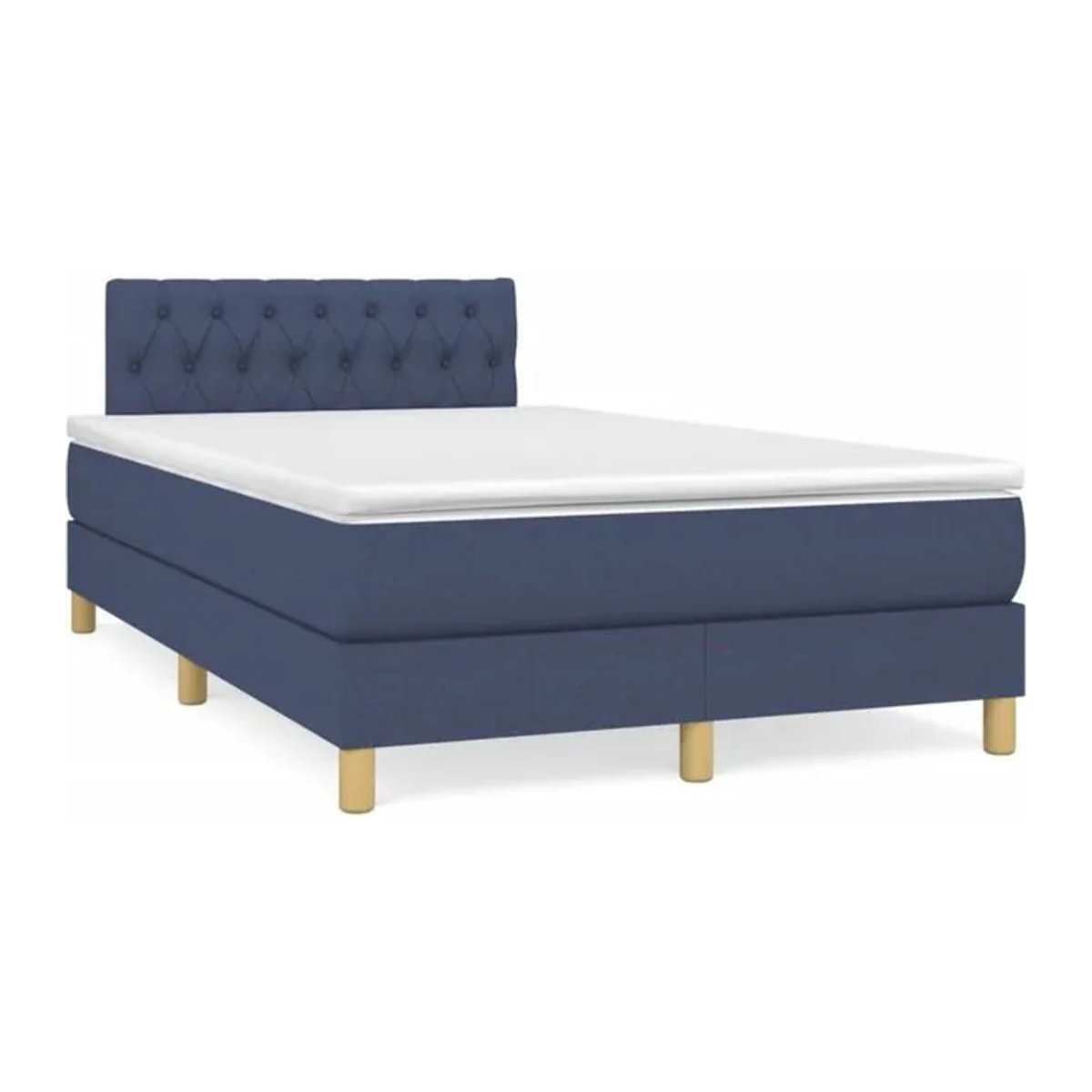 Vidaxl Boxspringbett mit Matratze aus Stoff in Blau, B/T/H: 120 x 190 x 78 cm - Bild 1