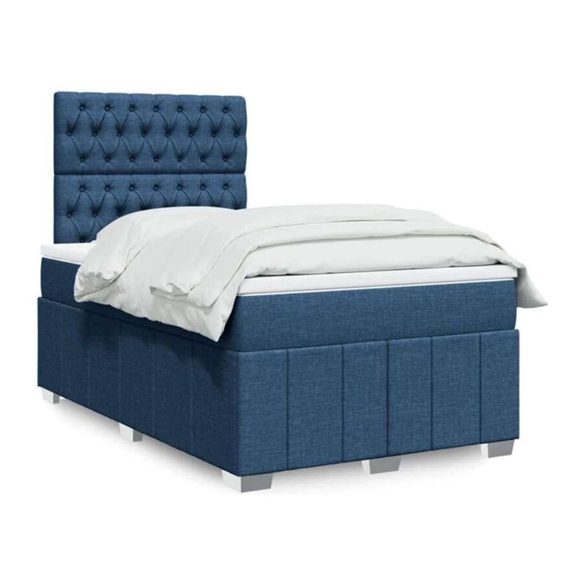 vidaxl Boxspringbett mit Matratze aus Stoff in Blau, B/T/H: 120 x 200 cm - Bild 1