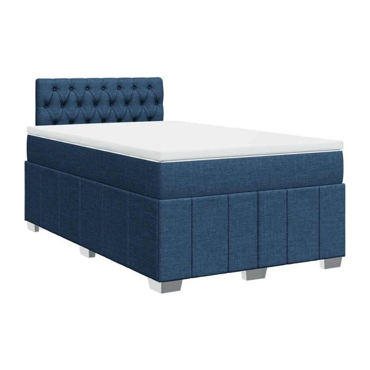 Vidaxl Boxspringbett mit Matratze aus Stoff in Blau, B/T/H: 120 x 200 x 100,5 cm - Bild 1