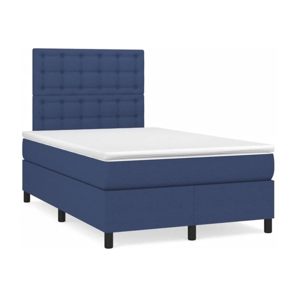vidaxl Boxspringbett mit Matratze aus Stoff in Blau, B/T/H: 190 x 120 x 118 cm - Bild 1