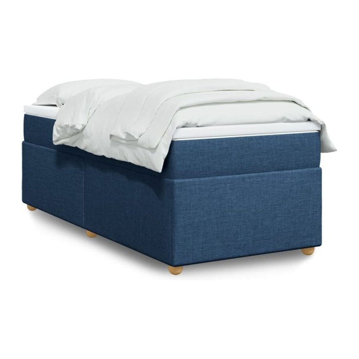 Vidaxl Boxspringbett mit Matratze aus Stoff in Blau, B/T/H: 90 x 190 cm - Bild 1