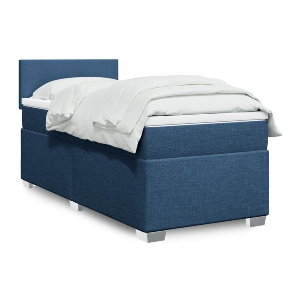 Vidaxl Boxspringbett mit Matratze aus Stoff in Blau, B/T/H: 90 x 190 x 100,5 cm - Bild 1