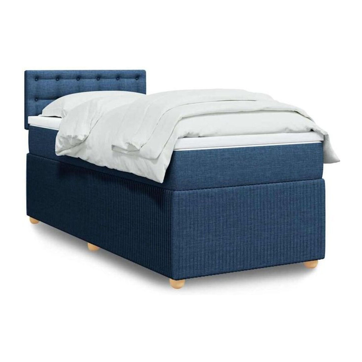 Vidaxl Boxspringbett mit Matratze aus Stoff in Blau, B/T/H: 90 x 200 x 100,5 cm - Bild 1