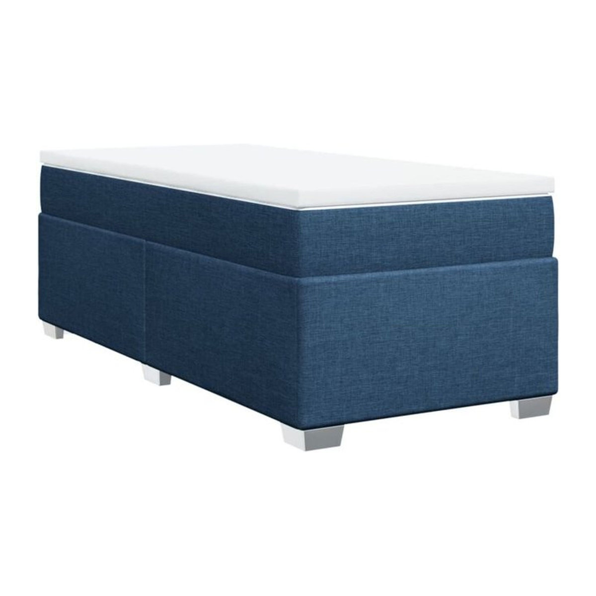 Vidaxl Boxspringbett mit Matratze aus Stoff in Blau und Weiß, B/T: 90 x 200 cm - Bild 1