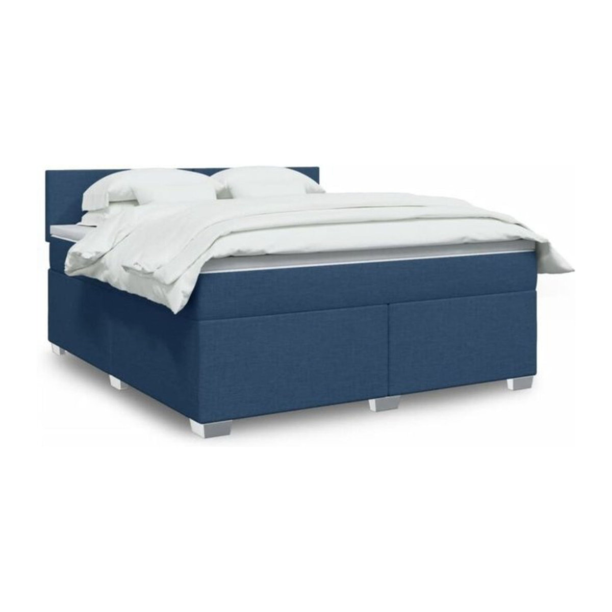 Vidaxl Boxspringbett mit Matratze aus Stoff in Blau und Weiß, B/T/H: 180 x 200 x 100,5 cm - Bild 1