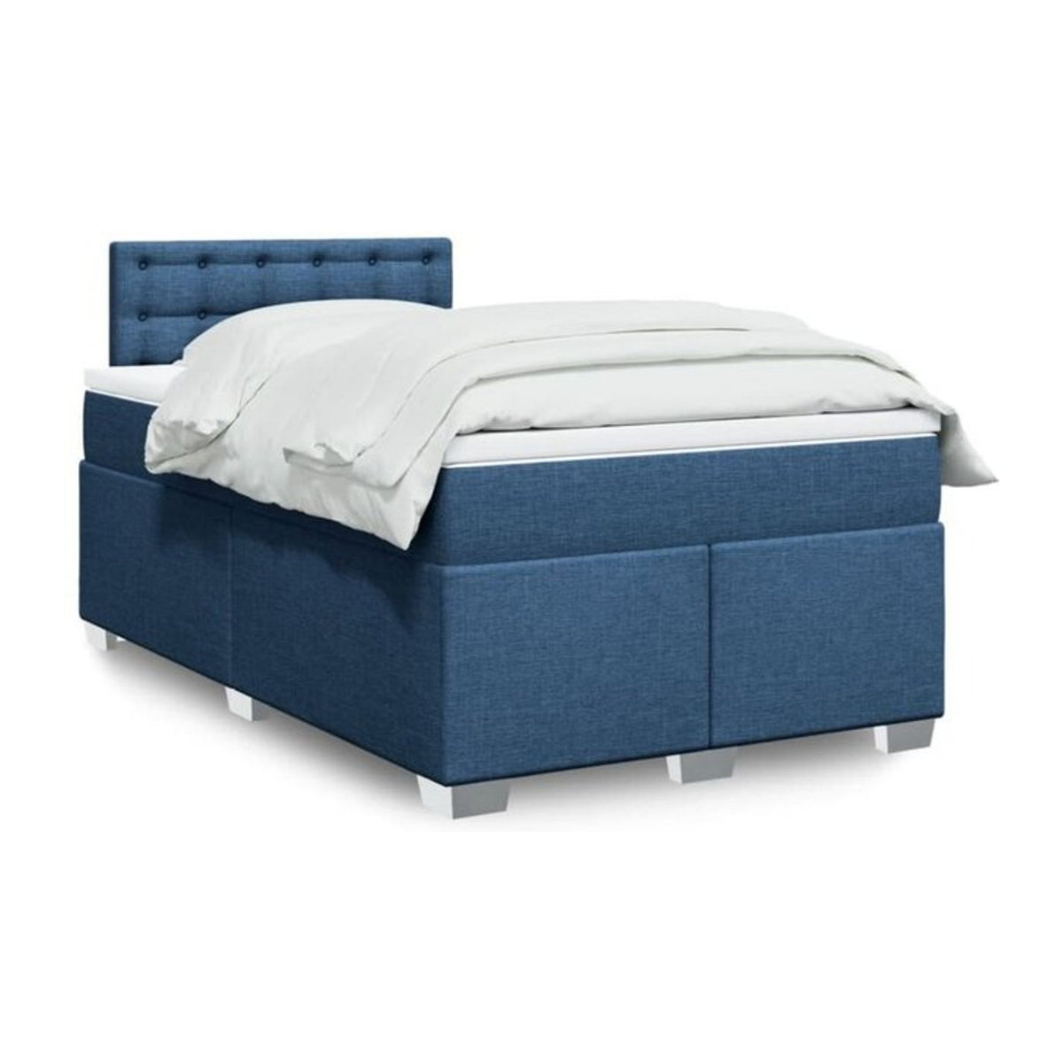 Vidaxl Boxspringbett mit Matratze aus Stoff in Blau und Weiß, B/T/H: 190 x 120 x 100,5 cm - Bild 1