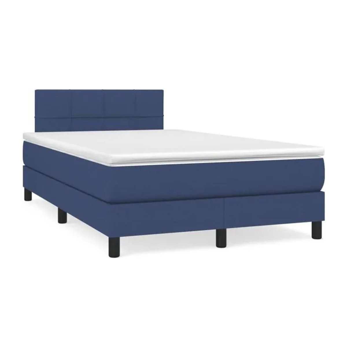 Vidaxl Boxspringbett mit Matratze aus Stoff in Blau und Weiß, B/T/H: 190 x 120 x 78 cm - Bild 1